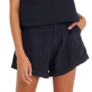 NEW NOT MONDAY women's palmer linen shorts in black
